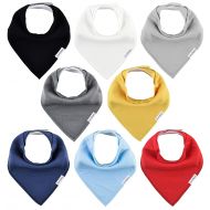 [아마존베스트]TheAZBaby Baby Bandana Drool Bibs for Boys and Girls, Organic, Plain colors, Unisex 8 Pack Baby Shower Gift Set for Teething and Drooling, Soft Absorbent and Hypoallergenic ( Solid