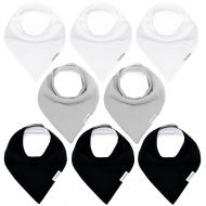 [아마존베스트]TheAZBaby Baby Bandana Drool Bibs for Boys and Girls, Organic, Plain White, Black and Basic Grey,...