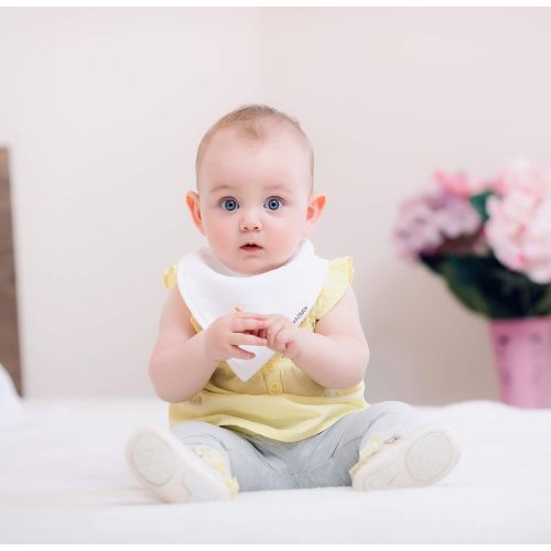  [아마존베스트]TheAZBaby Baby Bandana Drool Bibs for Boys and Girls, Organic, Plain White, Black and Basic Grey,...