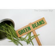 TheCommonSign GREEN BEANS Garden Marker, BEANS Garden Sign, Painted & Oil Sealed Cedar Wood: Hand Routed Sign, Custom Garden Sign, Personalized Marker