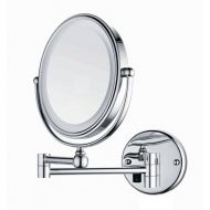 TheCoolCube Wall Mount MakeUp Vanity Mirror with LED Light, Polished Chrome Finish and 8 Inch Double Sided...