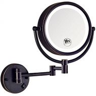 TheCoolCube 8.5Inch LED Lighted Wall Mount Makeup Mirror with 10x Magnification,Oil-Rubbed Bronze Finish (Black)