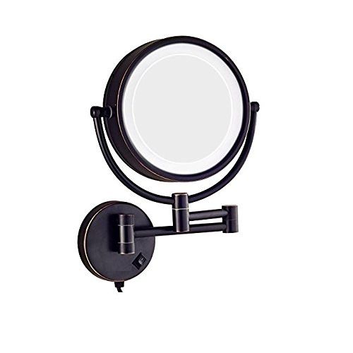  TheCoolCube 8.5Inch LED Lighted Wall Mount Makeup Mirror with 10x Magnification,Oil-Rubbed Bronze Finish (Black)