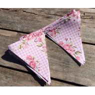 /TheCraftHutch Garden Bunting, Oilcloth Bunting, Gingham Bunting, Floral Bunting, Outdoor Bunting, Garden Decoration, Playhouse Decoration