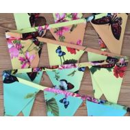 TheCraftHutch Garden Bunting, Outdoor Bunting, Rainbow Bunting, Butterfly Bunting, Birthday Gift, Garden Party, Oilcloth Bunting, Garden decoration