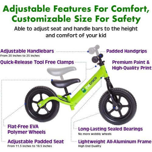  [아마존베스트]TheCroco Aluminum Lightweight Balance Bike for Toddlers and Kids