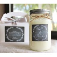TheDancingWick Thank you gift //Appreciation Gift// Thank you Candle//16 oz. Pure Soy//Choose Your Scent//Chalkboard Candle//Full of Thanks//