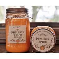 TheDancingWick Pumpkin Spice Pure Soy Candle //Large Pint 16 oz.// Half Pint 8 oz candle/Mason Jar Candle/Hand Poured//Fall Candle//Autumn Candle