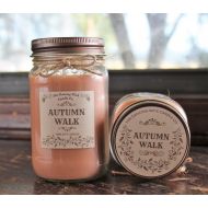 TheDancingWick Autumn Walk Pure Soy Candle //Large Pint 16 oz.// Half Pint 8 oz candle/Mason Jar Candle/Hand Poured//Fall Candle//Harvest Candle