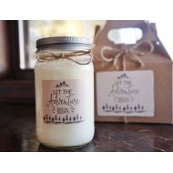TheDancingWick Let The Adventure Begin Soy Candle//Large Pint//16 oz. Candle//Adventure Gift//Wedding Gift Candle//Candle Card//Graduation Gift Candle