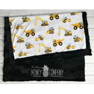 TheDesignerMinkyCo Tonka - Construction - Minky Blanket - Designer Minky - Black