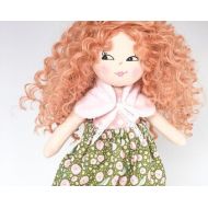 TheKaties Ginger doll, curly hair doll, cloth doll, handmade doll, rag doll, gift for a girl, dolls, personalised doll, birthday gift