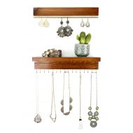 TheKnottedWood Wall Mount Jewelry Organizer, Necklace Holder and Earring Display