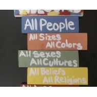 TheLadiesCrafty WELCOME yard sign, hand painted wooden go high, promote love, all are welcome sign **50% proceeds go to the ACLU** (view full size images)