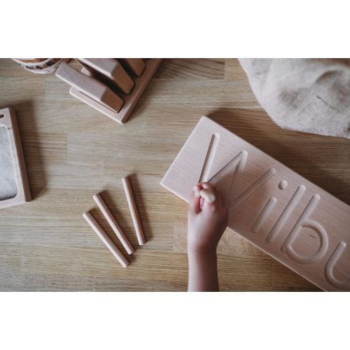  TheLittleCoachHouse Personalised Wooden Name Tracing Board - Montessori Learning Resource