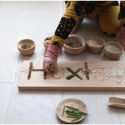  TheLittleCoachHouse Personalised Wooden Name Tracing Board - Montessori Learning Resource