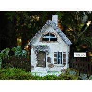 TheLittleHedgerow Small Fairy Cottage House - accessories - Miniature resin fairy garden supply - fairy house - patio - fairy lane sign - fence