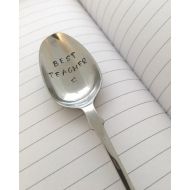 /TheLittleStampingCo Personalised Tea Spoon, Silver Plated Cutlery, Personalised Cutlery, Hand Stamped Cutlery, Thank You Gift