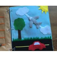 Car & Plane Quiet Book Page, Felt Books, Birthday Activity Kids Entertainment Learning ThePinkPenguinShop Toddler Busy Book Bag Children