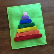 ThePinkPenguinShop Color Pyramid Quiet Book Page, Color Practice, Smallest to Biggest, Felt Pages, Learning Colors, Rainbow, Custom Quiet Book Page, Toddlers