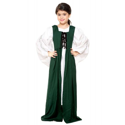  ThePirateDressing Childs Renaissance Medieval Costume Dress (White Underdress Sold Separately)