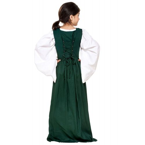  ThePirateDressing Childs Renaissance Medieval Costume Dress (White Underdress Sold Separately)