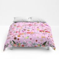 /TheRedUmbrellaShop Pink Flowers comforters-Colourful poppies bedding-Custom bed linens-Cactus King bedding-Romantic blossom Queen bedding-Modern home decor