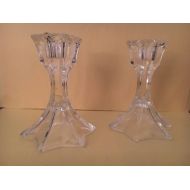 TheUrbanCurio Vintage | Candle Stick Holders | Set | Crystal