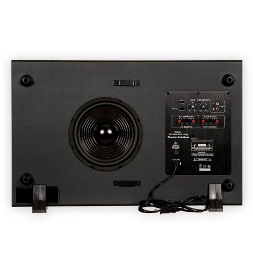  Theater Solutions SUB8S 250 Watt Surround Sound HD Home Theater Slim Powered Active Subwoofer (Black)