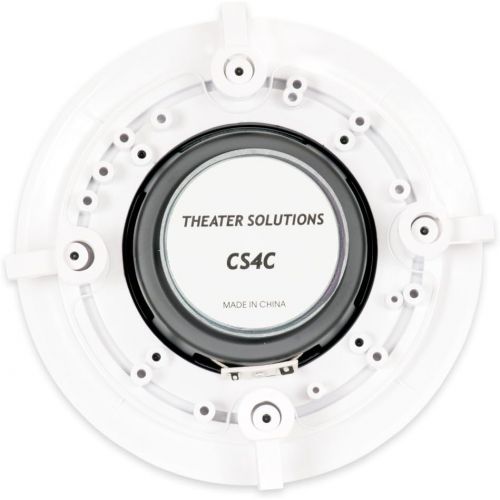 Theater Solutions CS4C in Ceiling Surround Sound Home Theater Contractor Pair, White, 4-inch