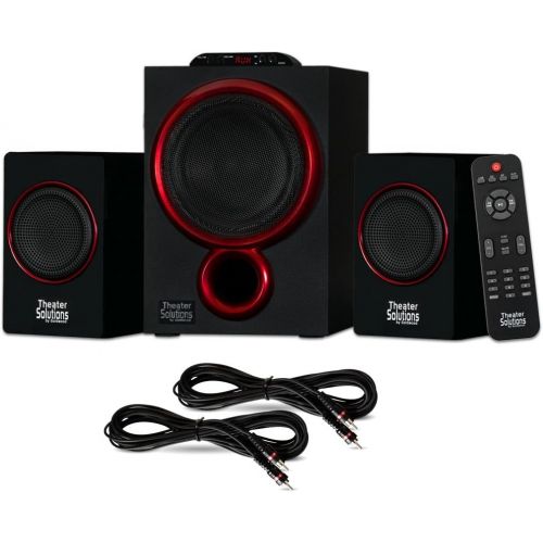  Theater Solutions TS212 Powered 2.1 Bluetooth Speaker System with 2 Extension Cables