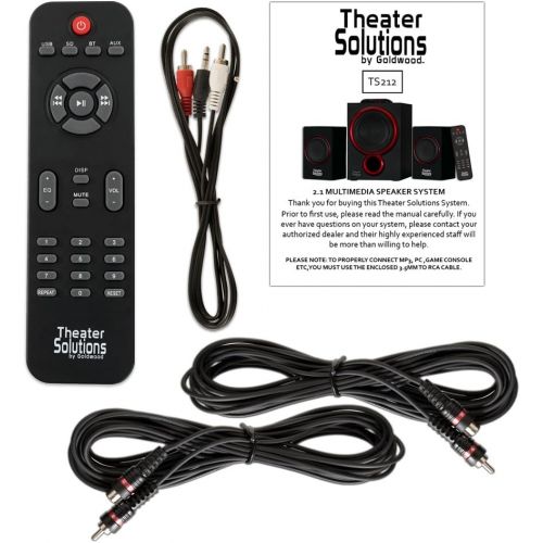  Theater Solutions TS212 Powered 2.1 Bluetooth Speaker System with 2 Extension Cables