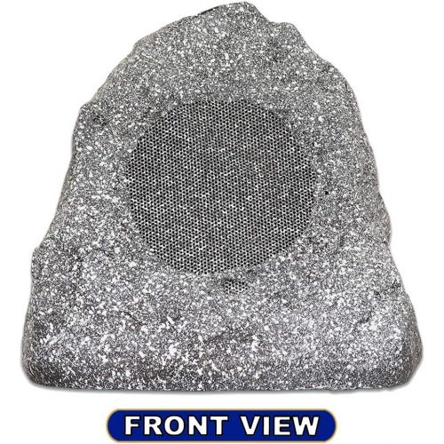  Theater Solutions 4R4G Outdoor Granite Rock 4 Speaker Set with Wire for Deck Pool Spa Patio Garden