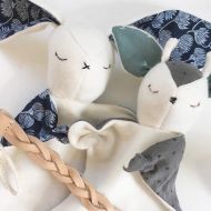 /Thebirdandelephant Organic Baby Gift, Gender Neutral, Forest Bunny or Deer, Baby Security Lovey, Cozy Plush Baby Toy, Unique Baby Shower Gift, Personalized