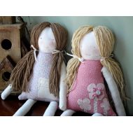 Thebuslbarn Sisters Set of 2 Custom Rag Dolls, Cloth Doll, Waldorf Siblings