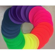 Thecleverclassroom 30 Pack Neon Colours - Sit Spots Classroom Place Markers or game spots for children - Velcro marks the spot - Bright Colours - IN STOCK NOW