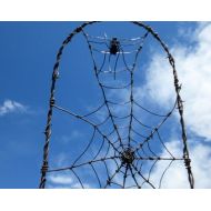 Thedustyraven Spider In A Tattered Web Barbed Wire Garden Trellis Made to Order