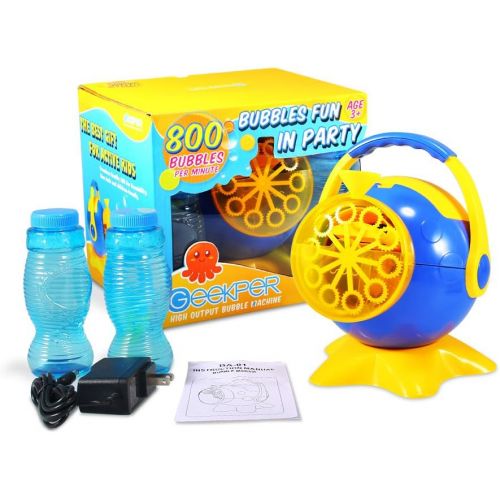  [아마존 핫딜]  [아마존핫딜]Geekper Bubbble Machine , Automatic Bubble Blower for Kids ,Portable Bubble Maker with 2 Bottles of Bubbles Solution Refill,Easy to Use for Parties, Wedding, Indoor and Outdoor Act