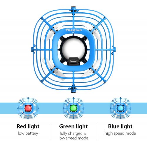  [아마존 핫딜]  [아마존핫딜]Theefun Hand Operated Drone, Flying Quadcopter Toys with 2 Speed and LED Light for Kids, Boys and Girls