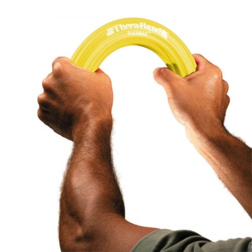  TheraBand FlexBar, Tennis Elbow Therapy Bar, Relieve Tendonitis Pain & Improve Grip Strength, Resistance Bar for Golfers Elbow & Tendinitis, Yellow, Extra Light, Beginner