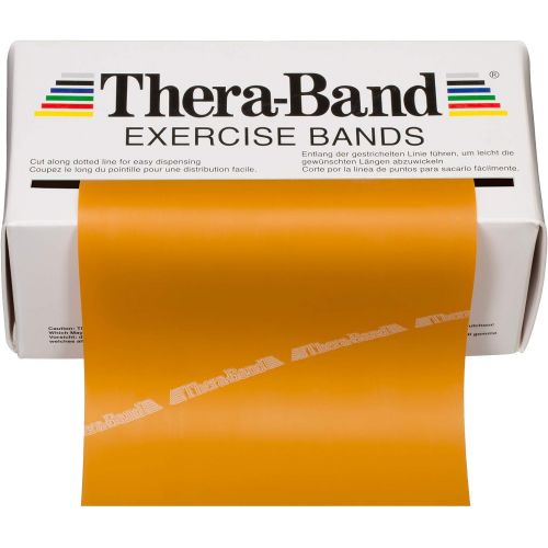  TheraBand Resistance Bands, 6 Yard Roll Professional Latex Elastic Band For Upper Body, Lower Body, & Core Exercise, Physical Therapy, Pilates, At-Home Workouts, & Rehab, Gold, Max