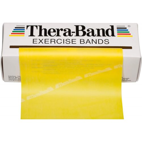  TheraBand Resistance Bands, 6 Yard Roll Professional Latex Elastic Band For Upper Body, Lower Body, & Core Exercise, Physical Therapy, Pilates, At-Home Workouts, & Rehab, Gold, Max