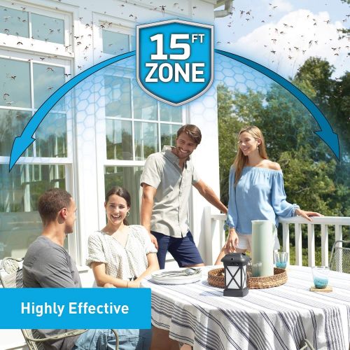  Thermacell Cambridge Mosquito Repellent Patio Shield Lantern; 15 X 15 Foot Zone of Protection Effectively Repels Mosquitoes; Functions as Lantern and/or Repellent; Ideal for the De