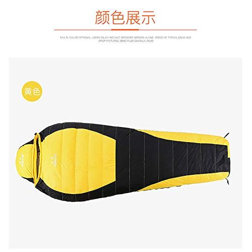  D&L Adult Duck Down Thermal Autumn Winter Envelope Hooded Travel Camping Water Resistant Thick Sleeping Bag