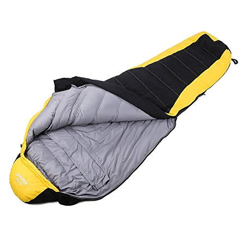  D&L Adult Duck Down Thermal Autumn Winter Envelope Hooded Travel Camping Water Resistant Thick Sleeping Bag