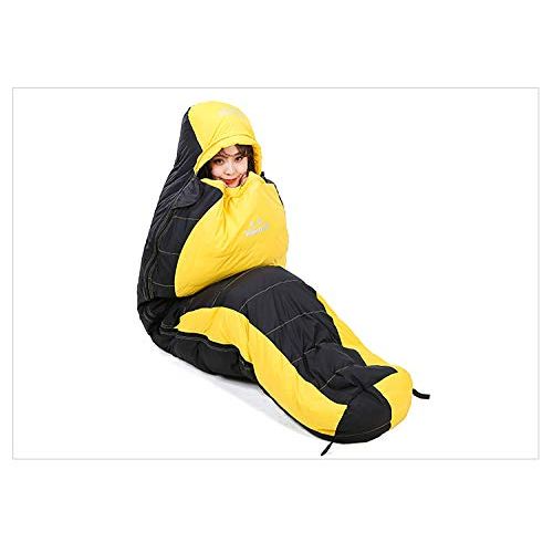  D&L Adult Duck Down Thermal Autumn Winter Envelope Hooded Travel Camping Water Resistant Thick Sleeping Bag