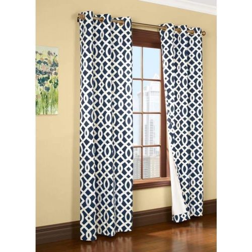  Trellis Thermalogic Teal 80 X 63 Grommet Top Curtains