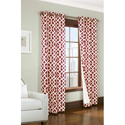  Trellis Thermalogic Teal 80 X 63 Grommet Top Curtains