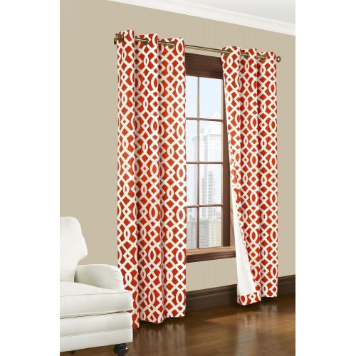  Trellis Thermalogic Teal 80 X 63 Grommet Top Curtains