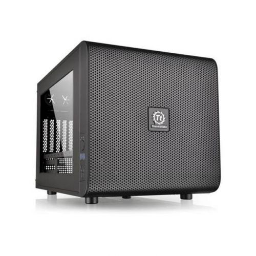  Thermaltake Core V21 mATX Small Form Factor Cube Desktop Computer Chassis - CA-1D5-00S1WN-00